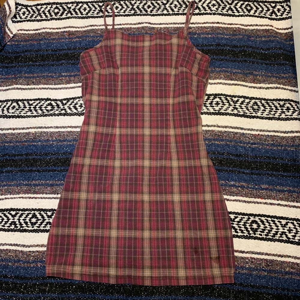 Plaid purple sleeveless dress